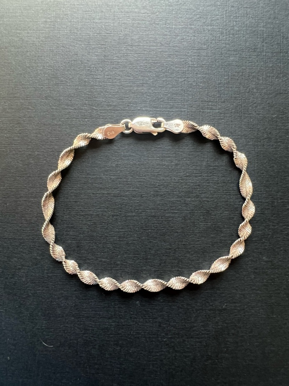 Sterling silver twist chain bracelet